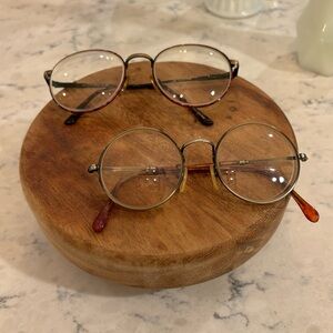 2 Vintage Eyeglass Frames Rounded Unique